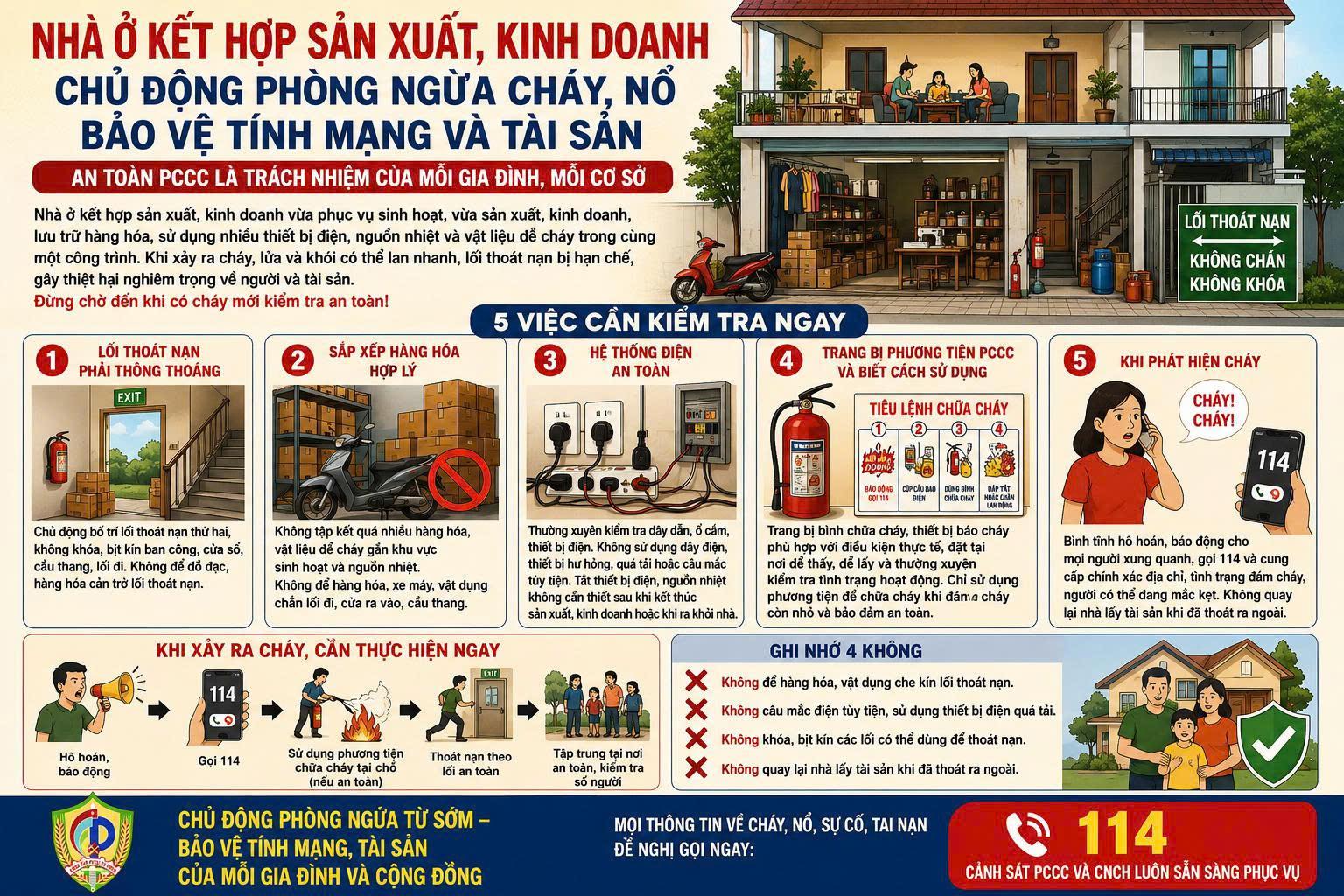 NHÀ Ở KẾT HỢP SẢN XUẤT, KINH DOANH: ĐỪNG ĐỂ MỘT SƠ SUẤT NHỎ TRỞ THÀNH MỘT VỤ CHÁY LỚN